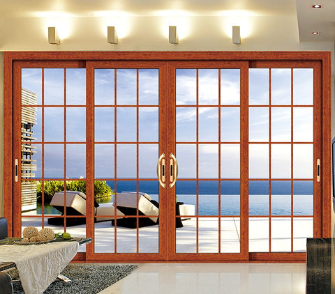 European Style Aluminum Glazed 3 Layered Panel French Slide Door on China WDMA