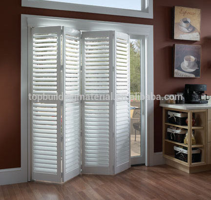 European style Exterior aluminum Louver Sliding folding Plantation Shutter Door on China WDMA