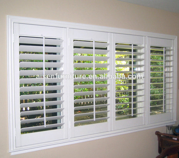 European style interior wood plantation shutter louvre 63/89/114mm slats for bi-fold and sliding door on China WDMA