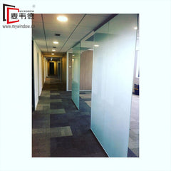 Exterior and interior use frameless sliding folding glass doors glazed movable partition door for office on China WDMA