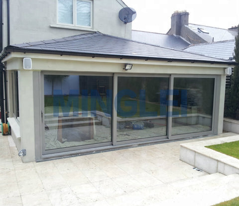 Exterior patio aluminum 3 panel sliding glass door on China WDMA