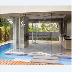 FD01B Bifold Patio Aluminium Door Custom And High Quality Frameless Glass Folding Door Price on China WDMA