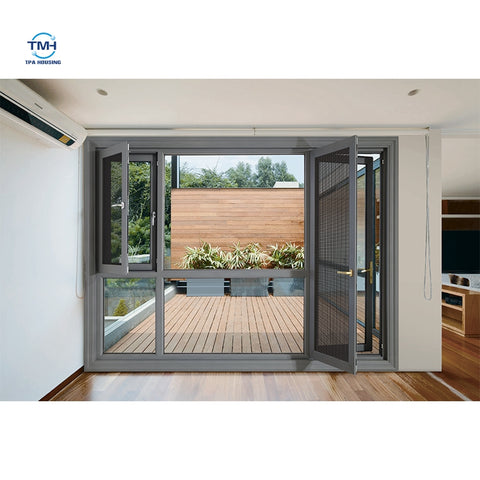 Factory Price Customized import window glass veranda aluminium casement window burglar proof on China WDMA