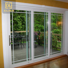 Factory price grill design 3 panel standard size aluminum sliding glass door for philippines patio veranda on China WDMA