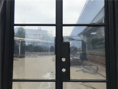 Fashion Black Frame Glass Panel Iron Interior French Door on China WDMA