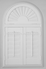 Faux wood louver arch window plantation shutter on China WDMA