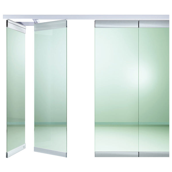 Frameless glass clamp sliding folding door frameless partition wall on China WDMA