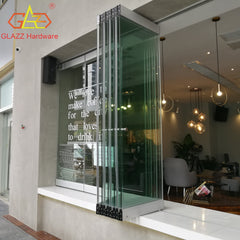 Frameless glass folding door system aluminium sliding folding door hardware on China WDMA