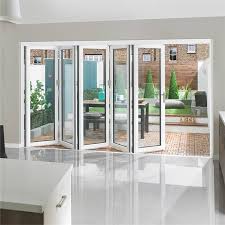 Frameless glass folding door system aluminium sliding folding door on China WDMA