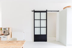 French Style Black Steel Frame Sliding Barn Door Frame on China WDMA