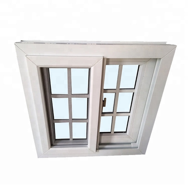 French style UPVC sliding windows with fly screen mesh and grill design for villa on China WDMA