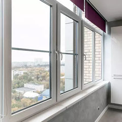 GUOJIAN white french design PVC casement windows on China WDMA