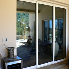 Gaoming lowes french frame aluminium sliding glass doors with double glass on China WDMA