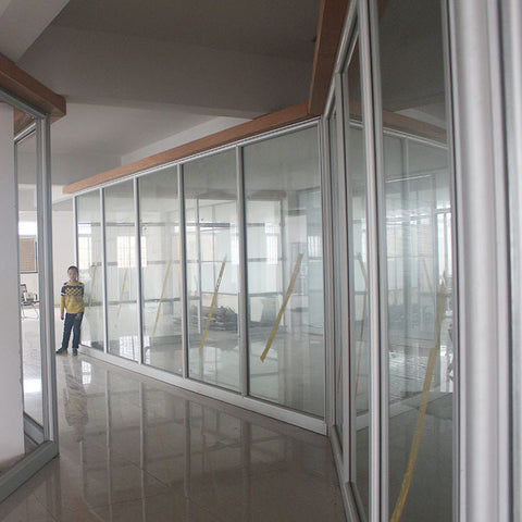 Glass Door Cost of Aluminum Room Divider Profile Movable Tempered Office Cubicles Glass Partition on China WDMA