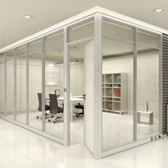 Glass Door Cost of Aluminum Room Divider Profile Movable Tempered Office Cubicles Glass Partition on China WDMA