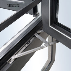 Gold Oak Colors Aluminum Double Pane Overlapping Glass Swing Window With Louvers on China WDMA