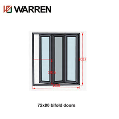 102*35 folding door with best Hardware and double glass factory hot sale