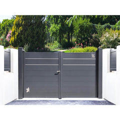 front door Gate Designs Outside House Yard Double Sliding Powder Coated Security Aluminum Gate