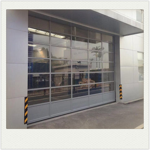 China WDMA Low price residential automatic black aluminum benefit glass sectional garage door