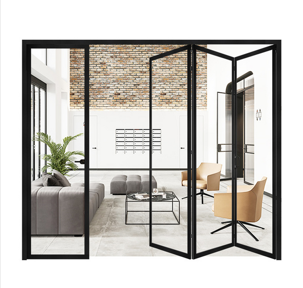 WDMA Hot sale Bifold Door For Patio Aluminium Folding Patio Folding Design Glass Door For interior house