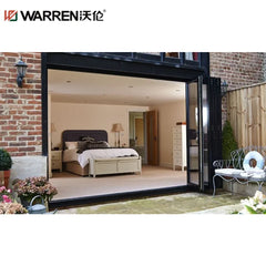 24x96 Bifold Aluminium Fixed Glass Brown Custom Exterior Door For Home