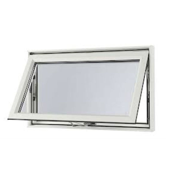 WDMA White Vinyl Awning Windows Single Hung UPVC Double Glazed Tempered Glass Windows