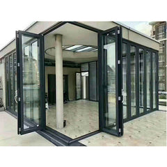 Luxury Australia standard soundproof bi fold aluminum accordion folding doors glass folding sliding glass aluminium bifold door