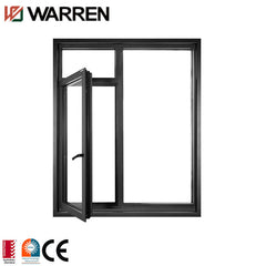 Aluminium framed swing tempered glass casement window