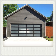 China WDMA Aluminum alloy material clear glass new black sectional panel garage door