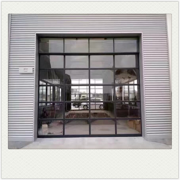 China WDMA Automatic aluminum alloy glass garage door with pedestrian door