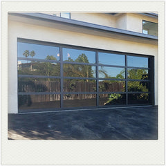 China WDMA Aluminum alloy material clear glass new black sectional panel garage door