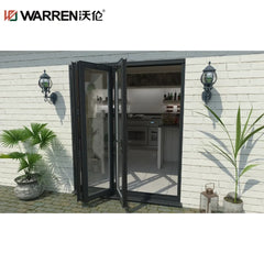 80x96 Bifold Aluminium Tempered Glass Black Inward Opening Heavy Duty Door Cost