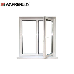 24x36 Push-out Casement Aluminium Triple Glazing Gray Insulated Window Interior