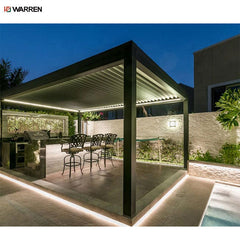 Warren waterproof design remote control electric aluminum outdoor pergola