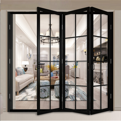 WDMA Soundproof Aluminum Folding Glass Stack Bifold Door For House