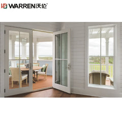 60x68 French Aluminium Triple Glass White Interior Double Door Interior