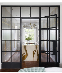 WDMA French Style Steel Glass Doors High Quality Wrought Iron Patio Doors