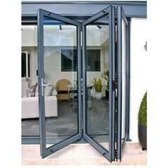 New Style Powder Coated Smooth Slide Aluminum Folding Glass Villa Entrance Door