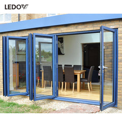 Outdoor Exterior Bifold Modern Designs Aluminum Alloy Double Tempered Glass Bi Folding Patio Doors