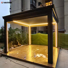 Warren aluminum motozed retractable glass roof pergola