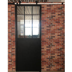 WDMA Popular product Wrought iron sliding door Kitchen Bathroom Steel insulated sliding barn door with hardware