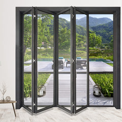 China WDMA aluminum Insulating Tempered Glass  folding patio doors