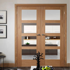 Glazed wooden 48 inch exterior french doors