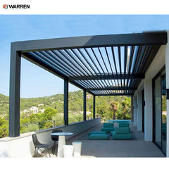 Warren aluminium louvered bioclimatic glass external electric pergola