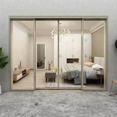 3 Layered Sliding Doors Aluminum Double Tempered Glass Three Panels Hurricane Impact Sliding Doors Rustic Sliding Doors