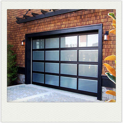 China WDMA Aluminum alloy material frosted glass new black sectional panel garage door