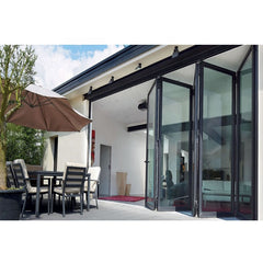 China Manufacturer Folding Patio Doors Prices Lowes Glass Bifold Used Exterior Doors For Sale