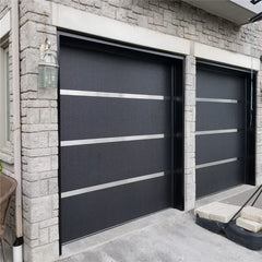 China WDMA Aluminum alloy material frosted glass garage door with pedestrian access door and windows