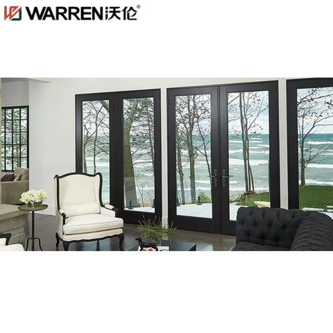 Warren 80x36 French Aluminium Triple Glass White Exterior Outswing Door With Screen