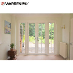 WDMA 30x78 French Aluminium Double Glazing Brown Cheap Price Entry Door Full View